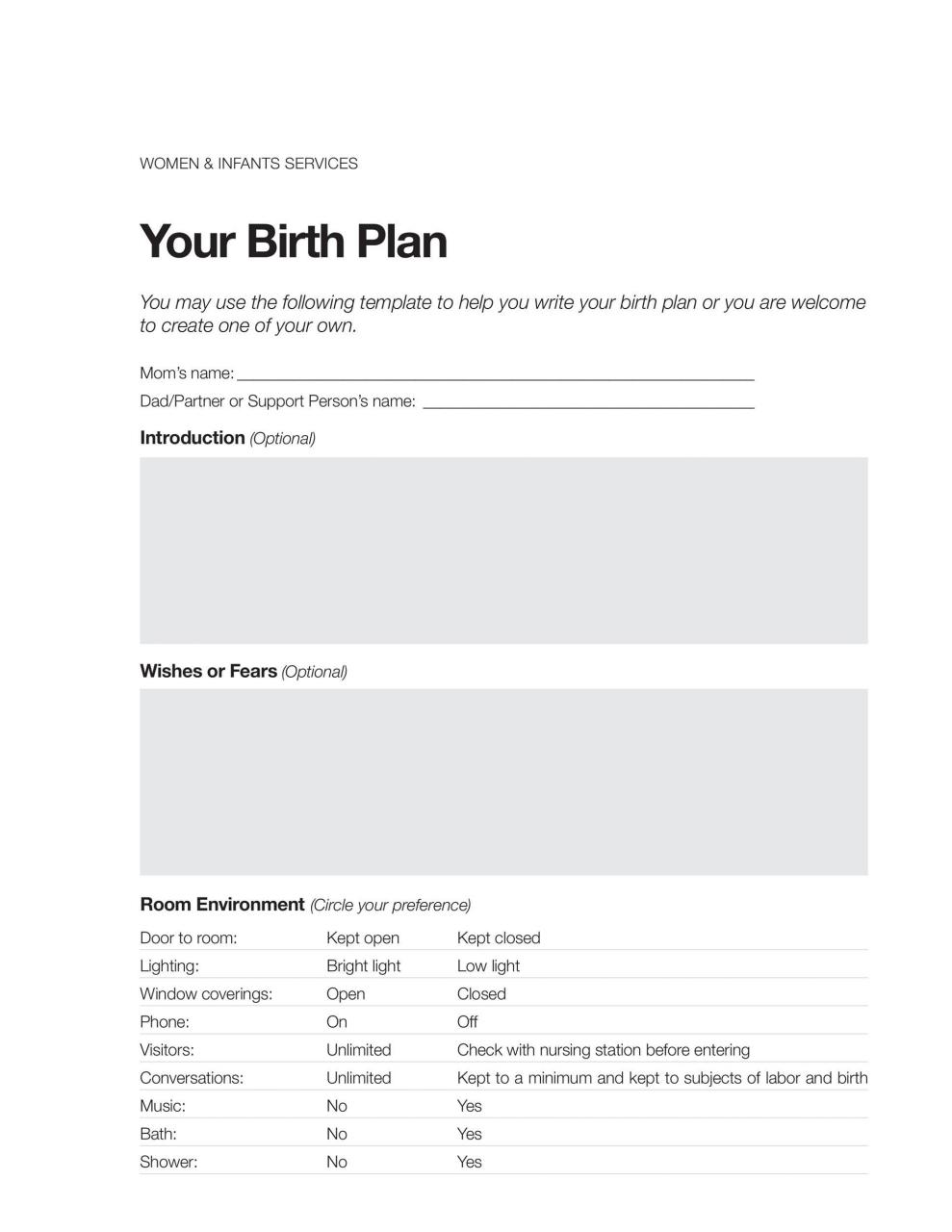 Modèle de plan de naissance gratuit 21
