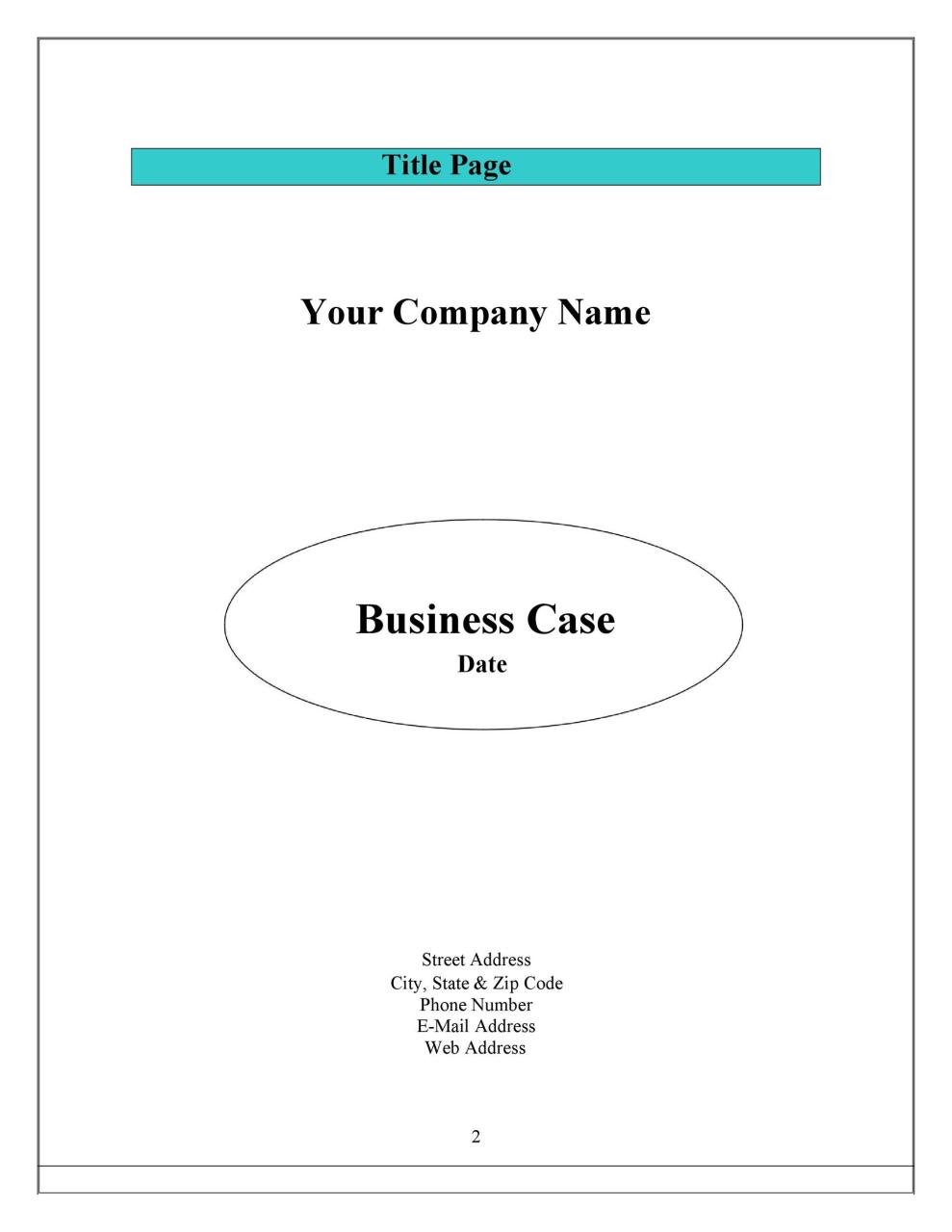 Modèle de business case gratuit 12