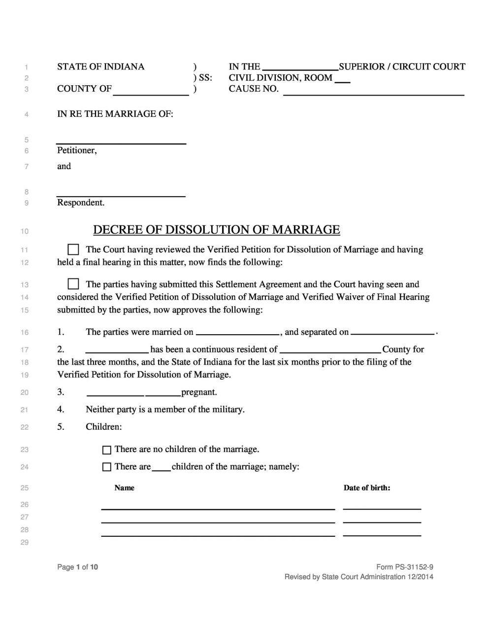Modèle de papiers de divorce gratuit 11