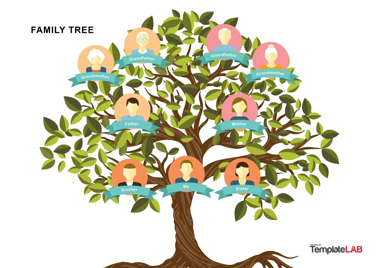 Modèle d'arbre généalogique gratuit 12 - TemplateLab.com