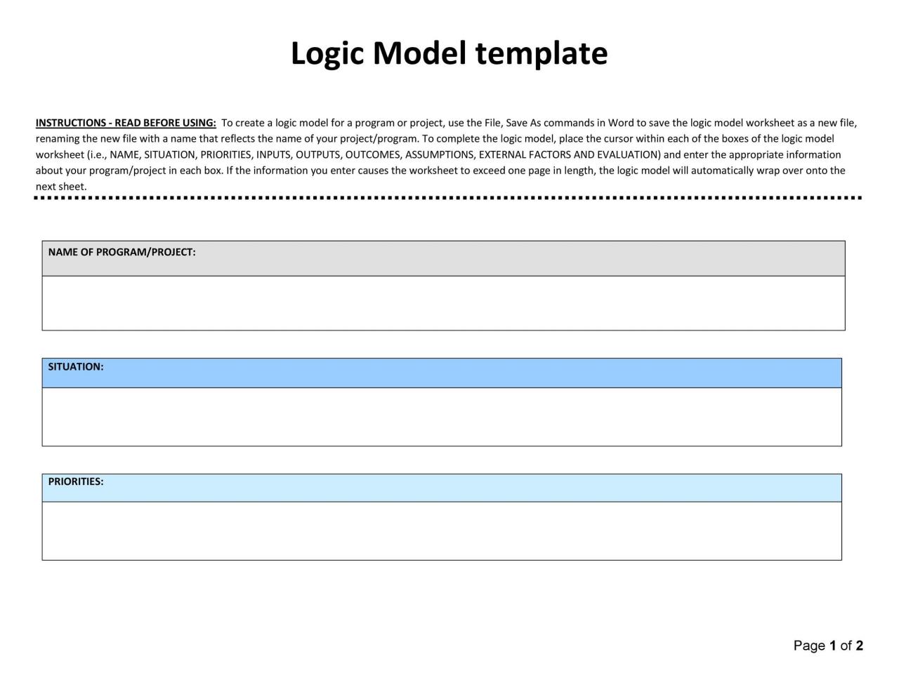 Modèle de modèle logique gratuit 25