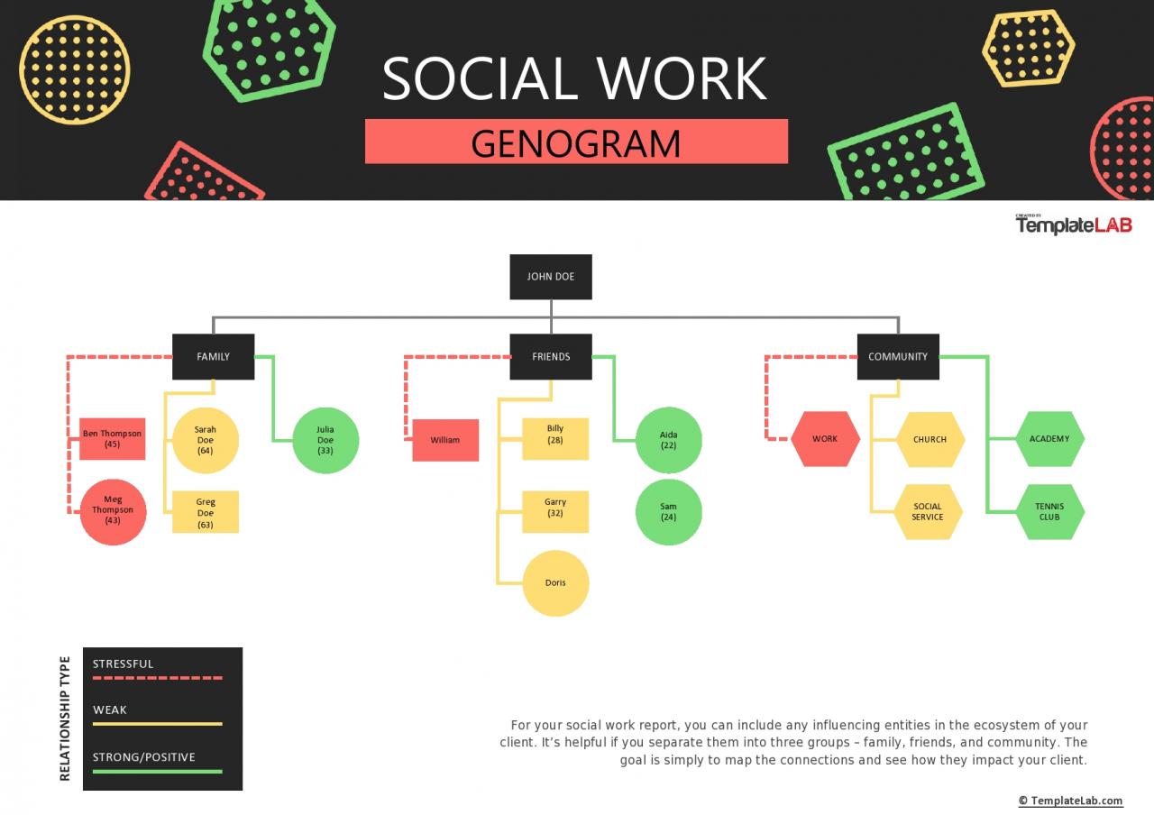 Modèle gratuit de génogramme du travail social V2