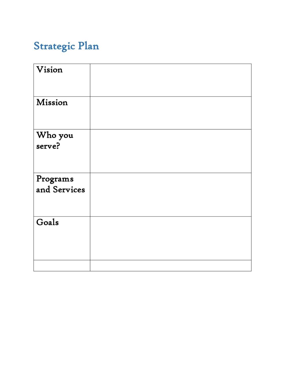 Modèle de plan stratégique gratuit 15