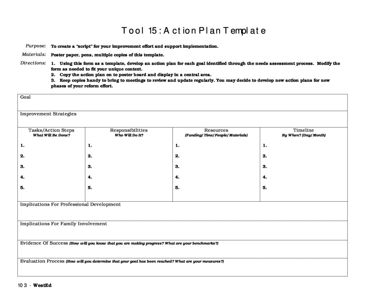 Modèle de plan d'action gratuit 44