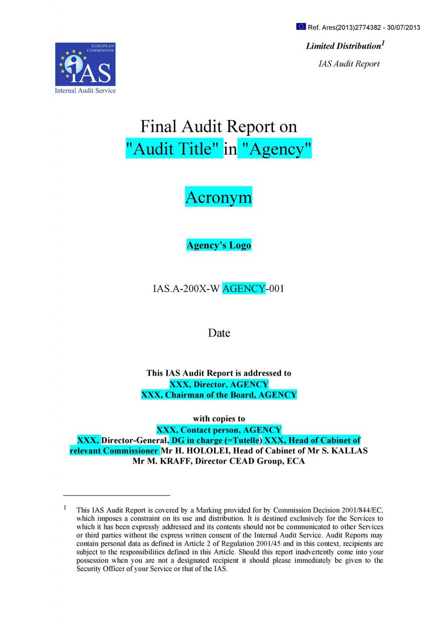 Modèle de rapport d'audit gratuit 01