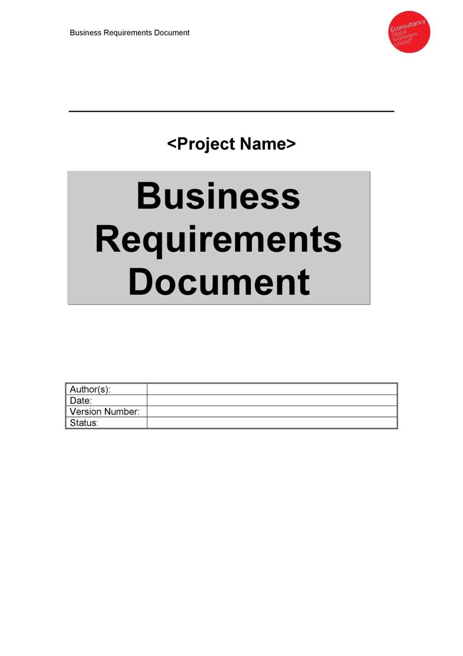 Modèle gratuit de document sur les exigences commerciales 19