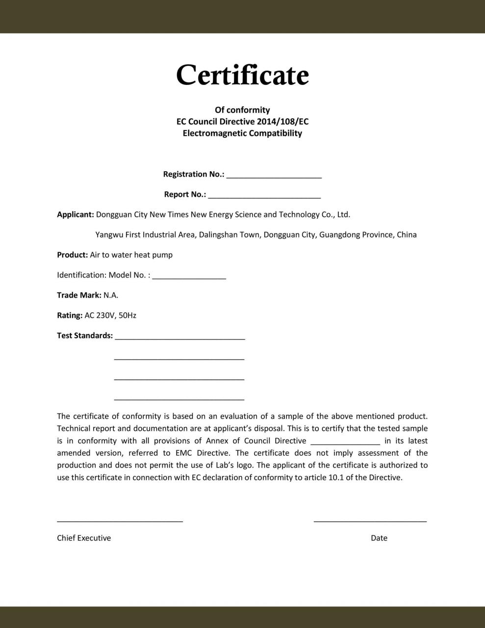 Certificat de conformité gratuit 06