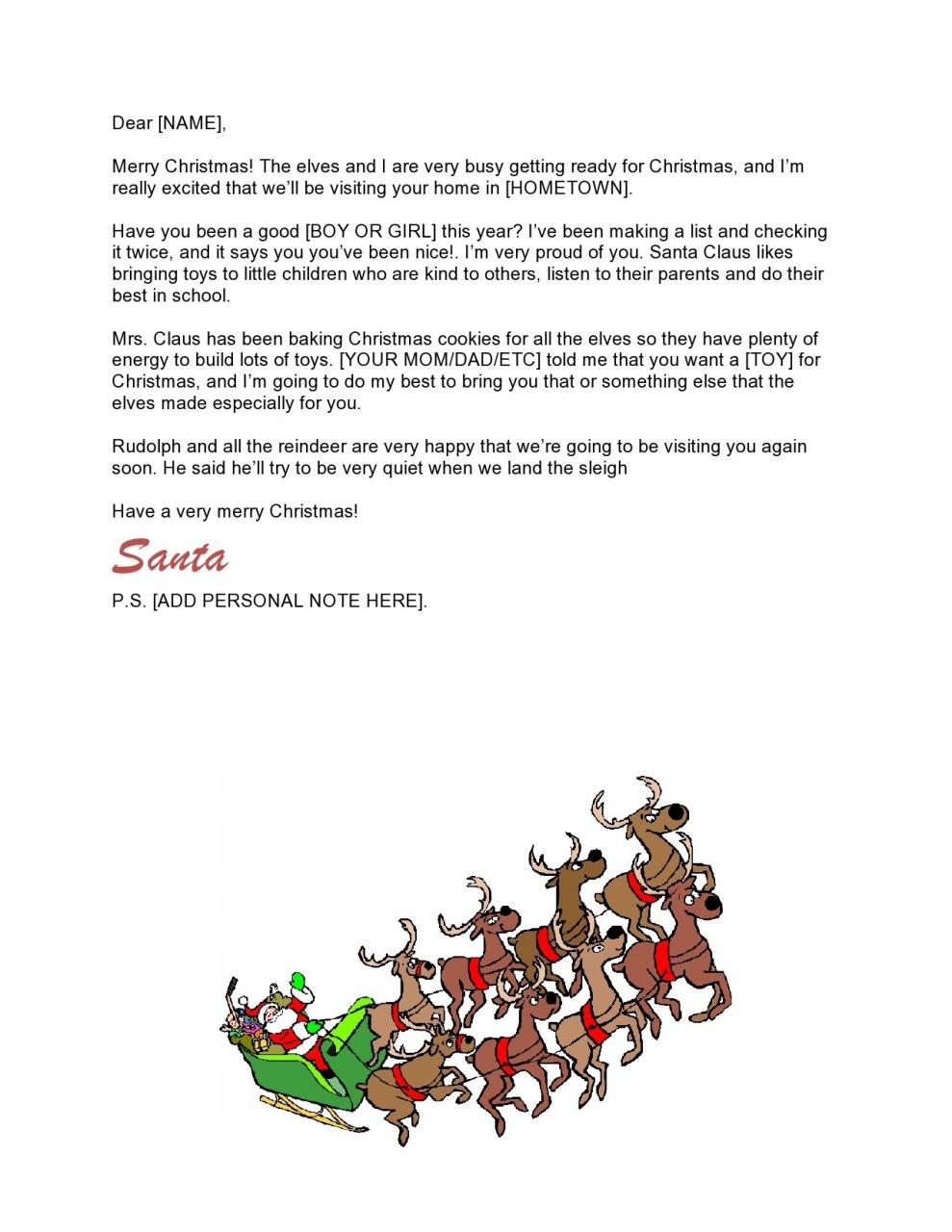 Modèle de lettre de Noël gratuit 09
