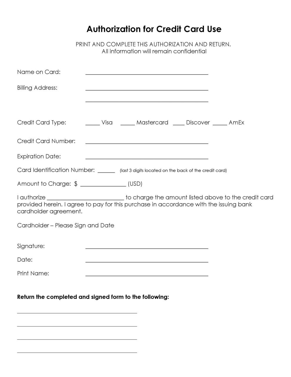 Modèle de formulaire d'autorisation de carte de crédit gratuit 05