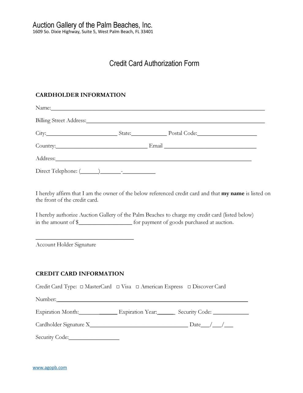 Modèle de formulaire d'autorisation de carte de crédit gratuit 09