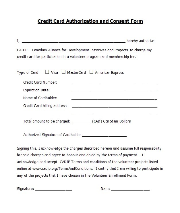 Modèle de formulaire d'autorisation de carte de crédit gratuit 27