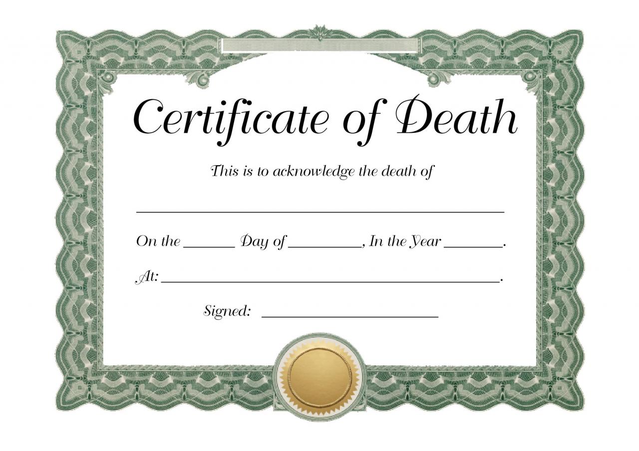 Modèle de certificat de décès gratuit 21