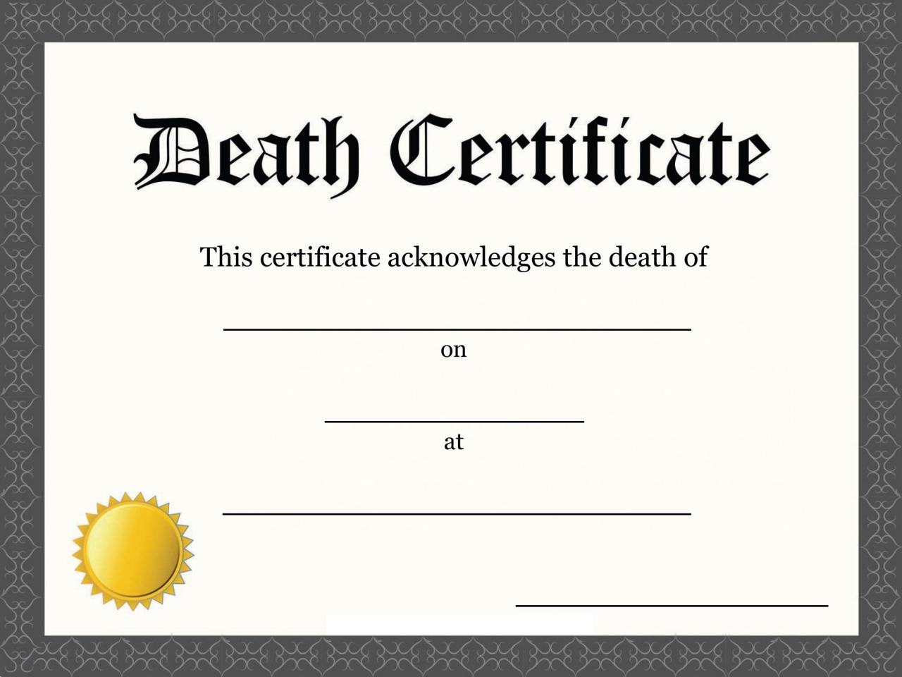 Modèle de certificat de décès gratuit 26