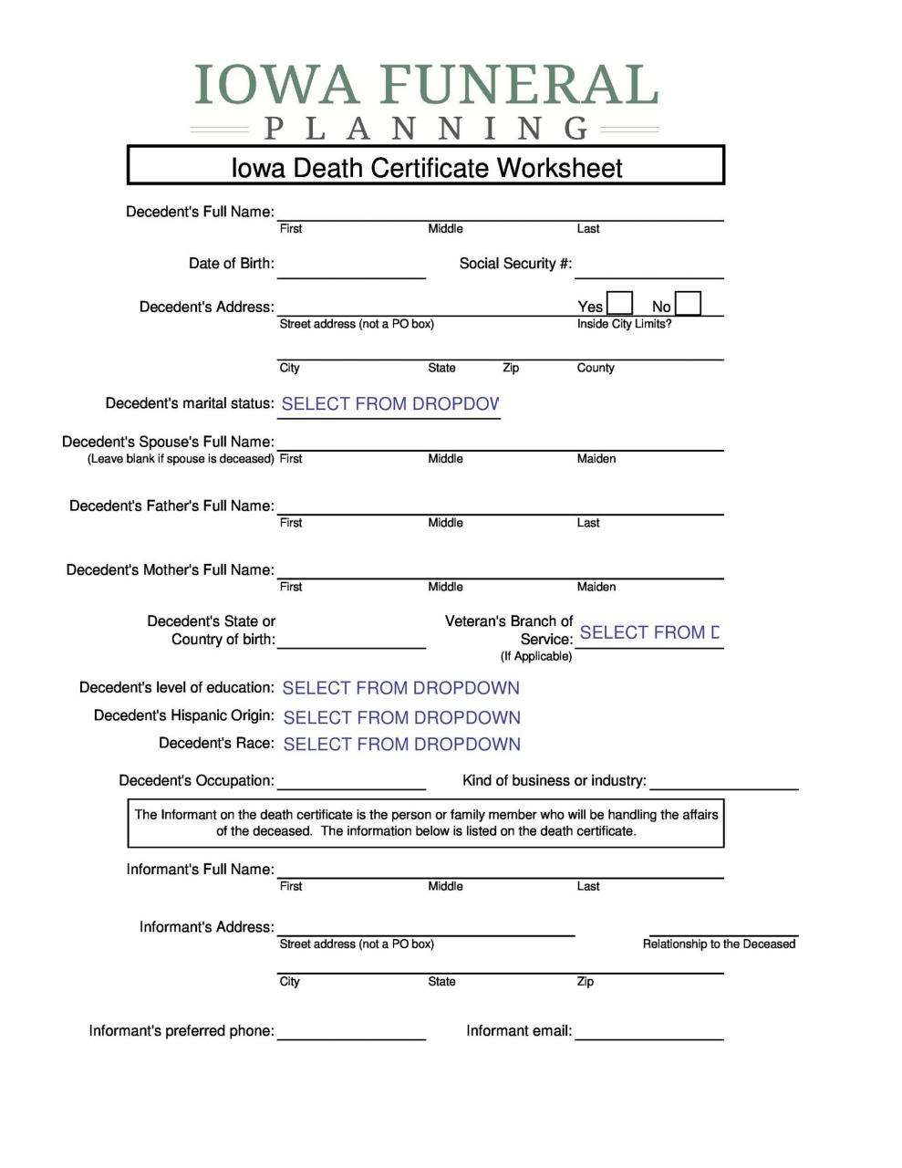 Modèle de certificat de décès gratuit 31