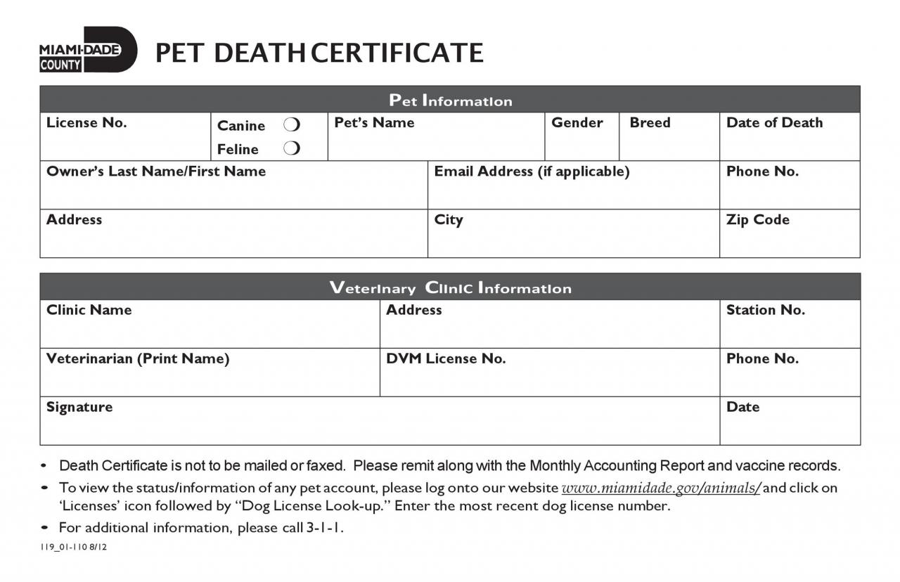 Modèle de certificat de décès gratuit 34
