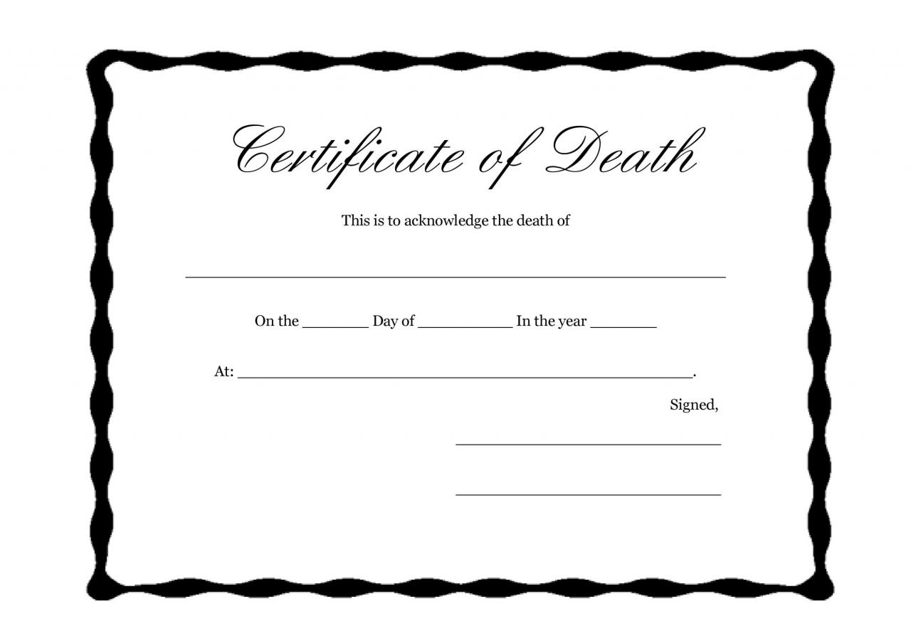 Modèle de certificat de décès gratuit 35