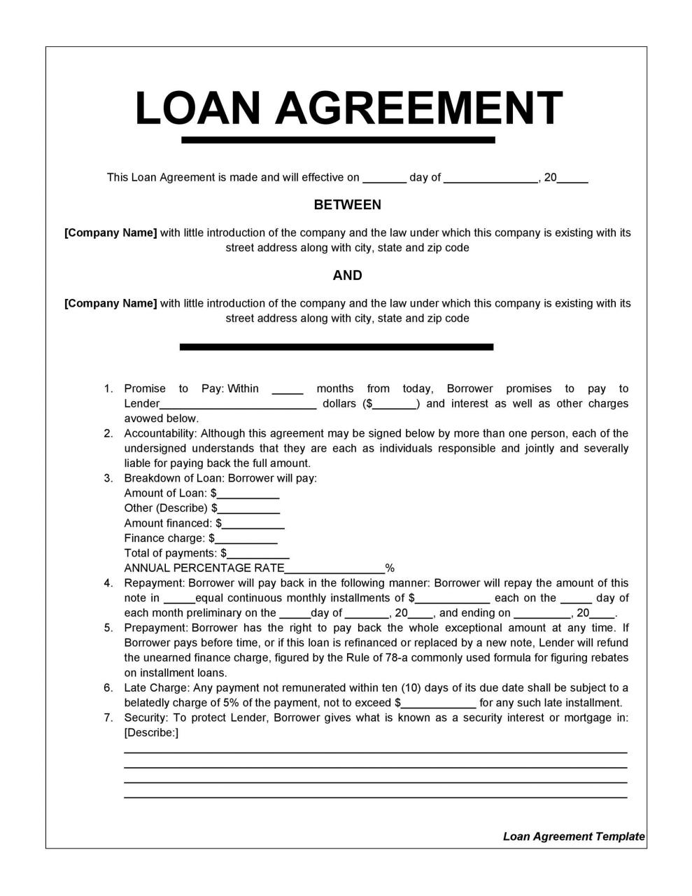 Modèle de contrat de prêt gratuit 07