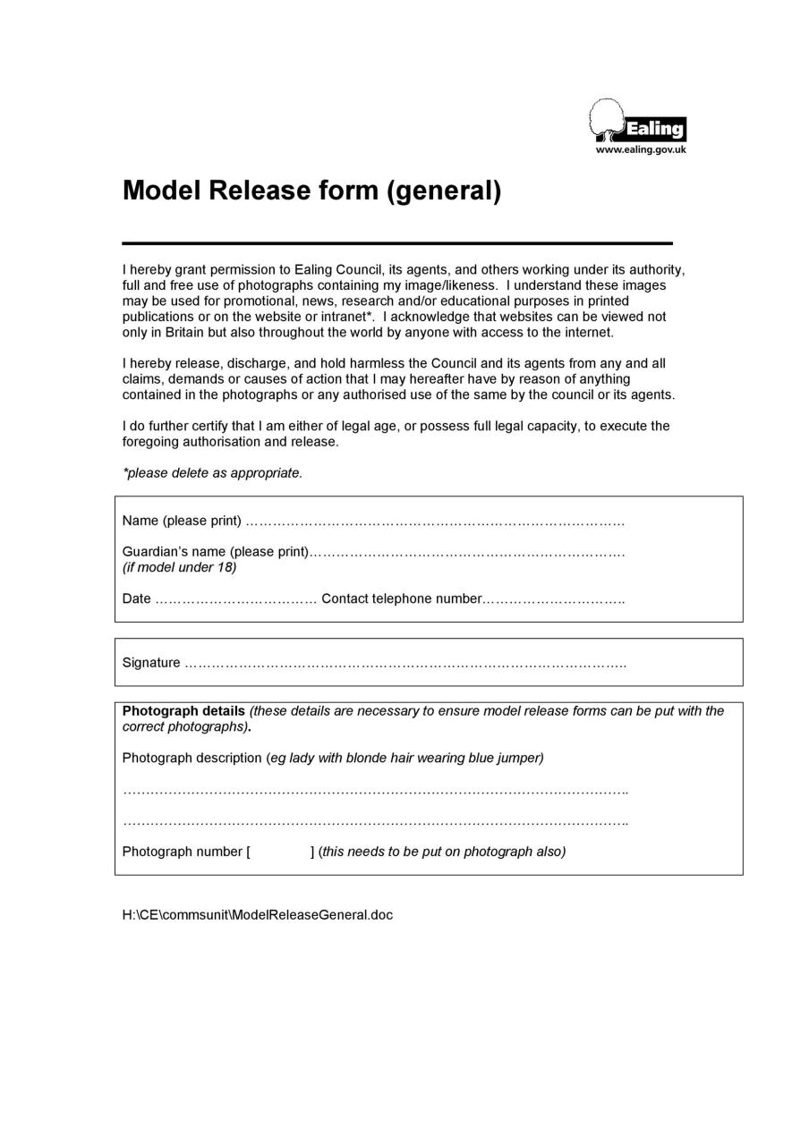 Formulaire d'autorisation de modèle gratuit 44