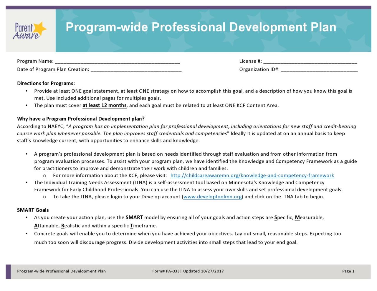 Plan de développement professionnel gratuit 22