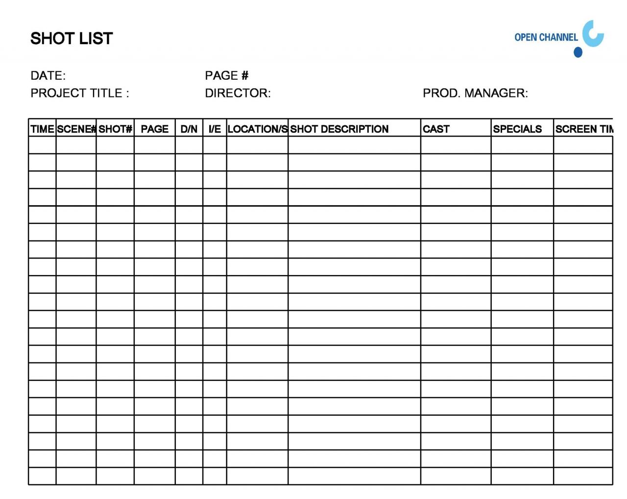 Modèle de liste de plans gratuit 11