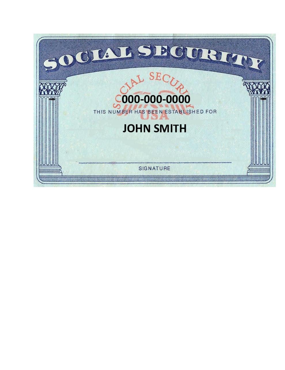 Modèle de carte de sécurité sociale gratuit 01