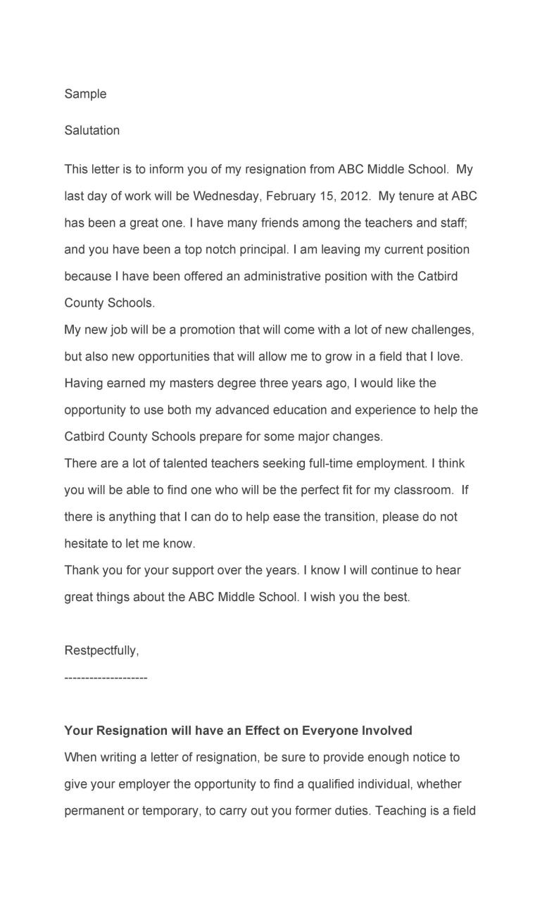 lettre de démission gratuite d'un enseignant 15