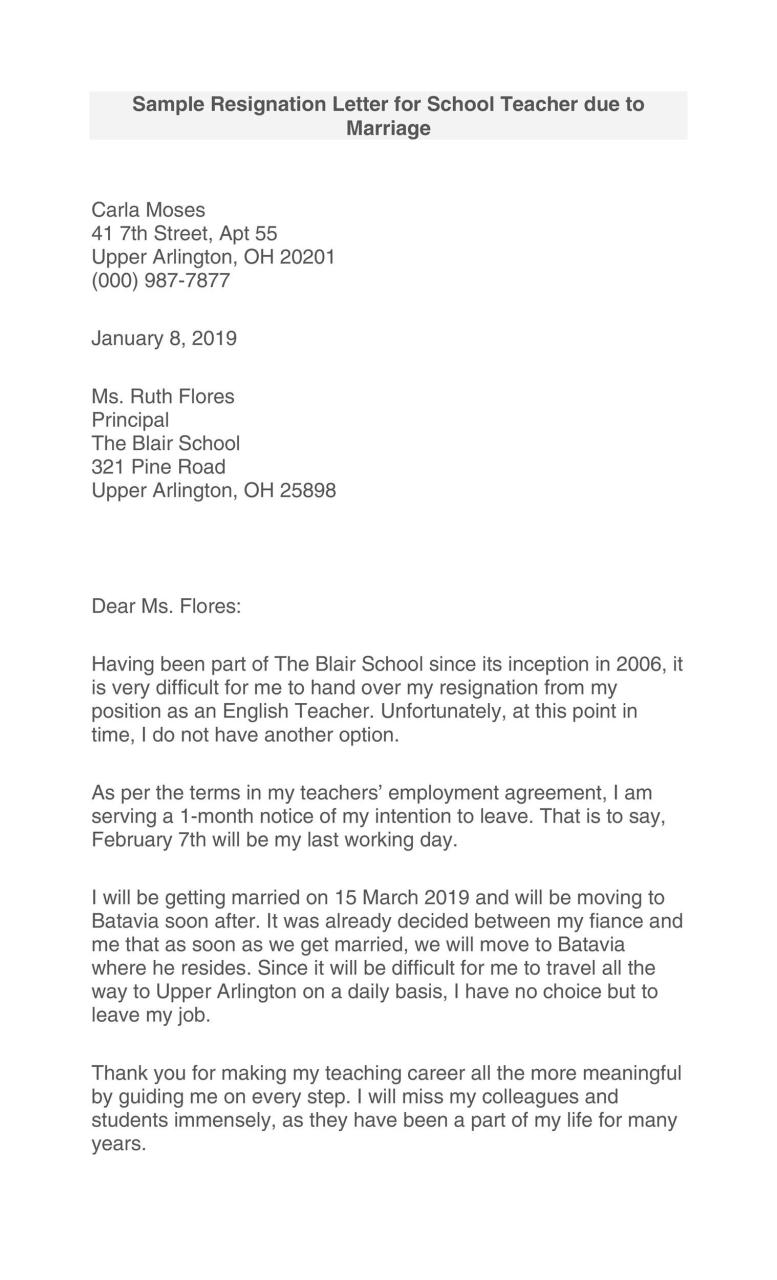 lettre de démission gratuite d'un enseignant 25