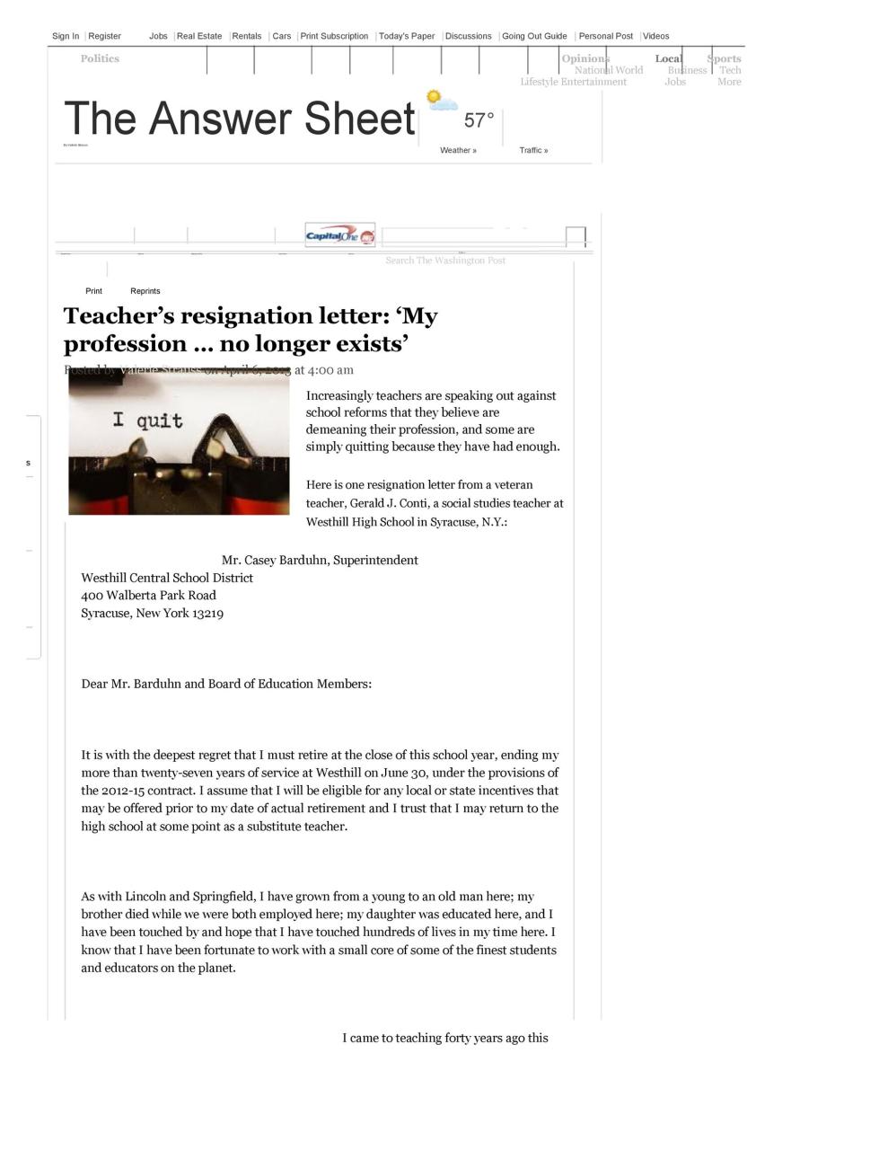 lettre de démission gratuite d'un enseignant 38