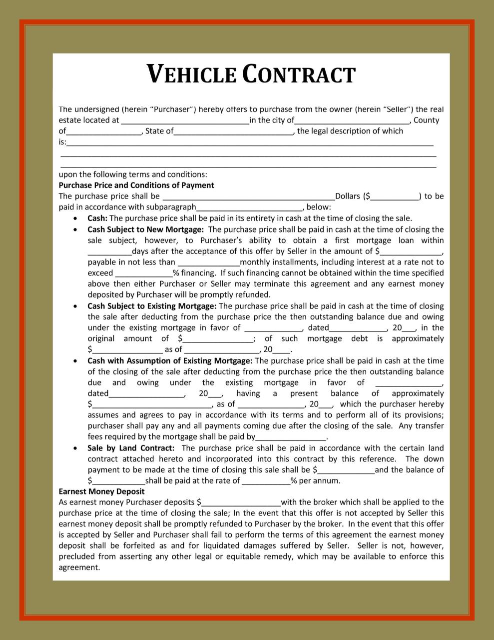 Contrat d'achat et de vente de véhicule gratuit 40