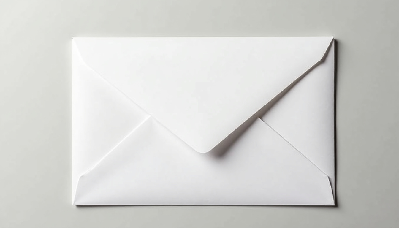 Enveloppe contenant une lettre de difficultés financières prête à être envoyée par courrier recommandé