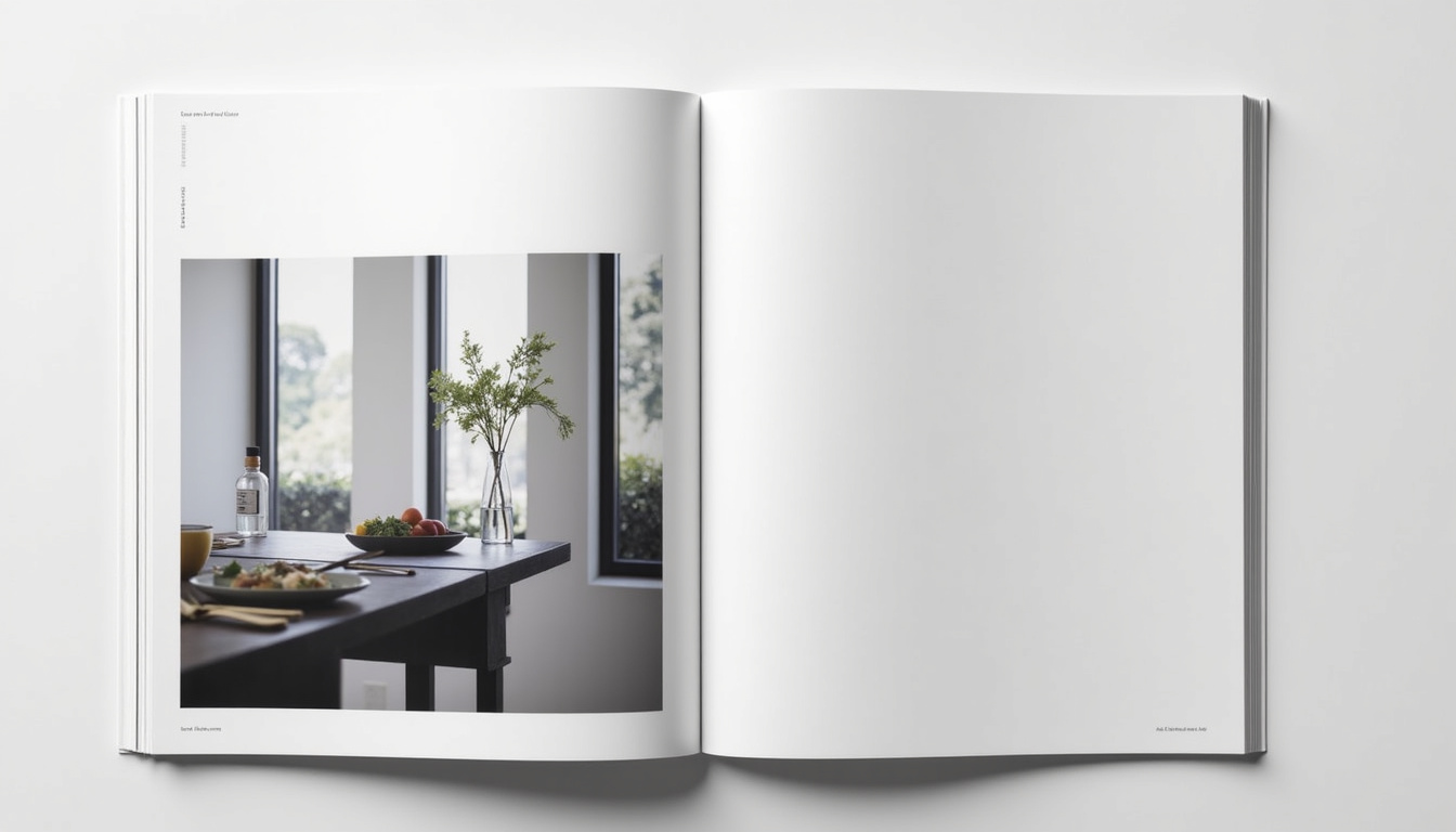 Exemple de couverture de catalogue produits haut de gamme avec design épuré et visuel professionnel