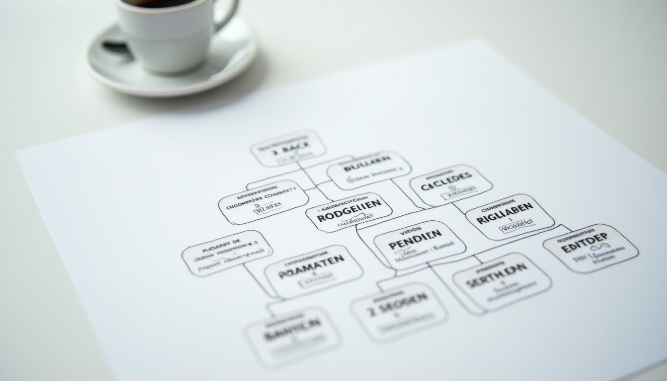 Organigramme illustrant une structure autobiographique chronologique avec des événements ordonnés dans le temps