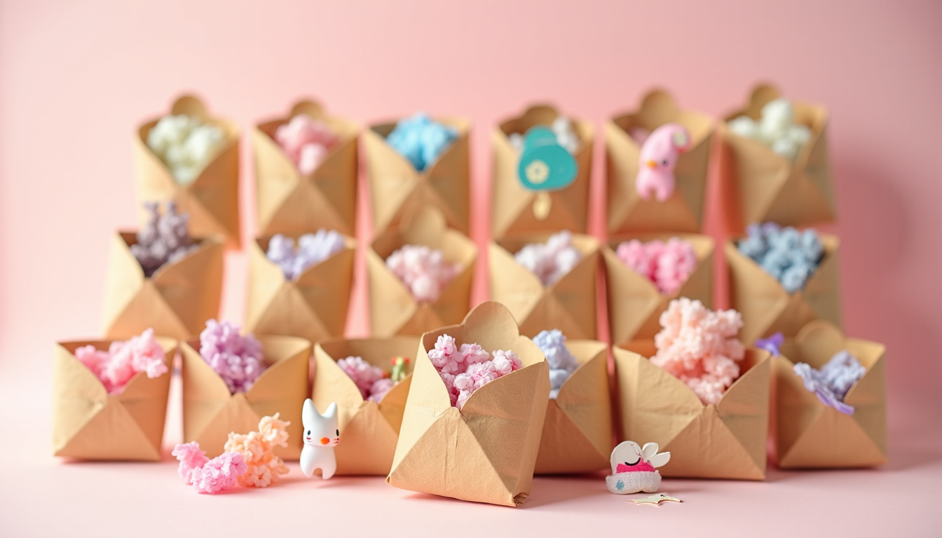 Calendrier de l’Avent japonais fait maison avec pochettes kraft et décorations kawaii