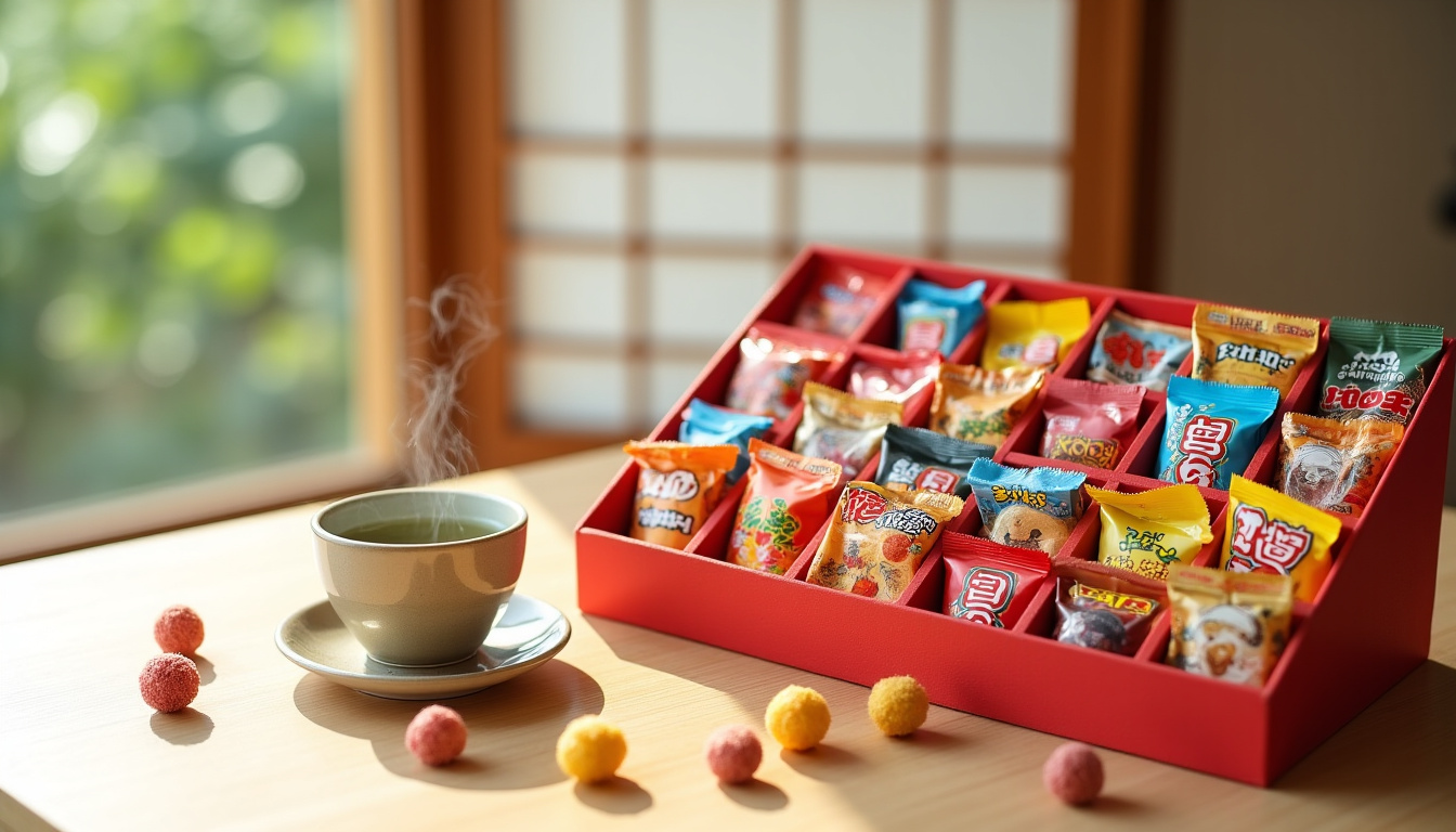 Calendrier de l’Avent japonais rempli de dagashi, friandises traditionnelles japonaises