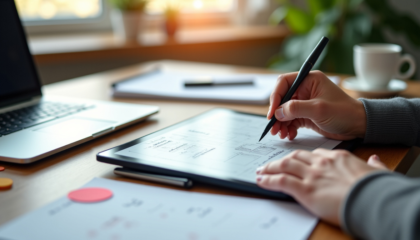 Designer créant un prototype interactif durant la phase de prototypage d