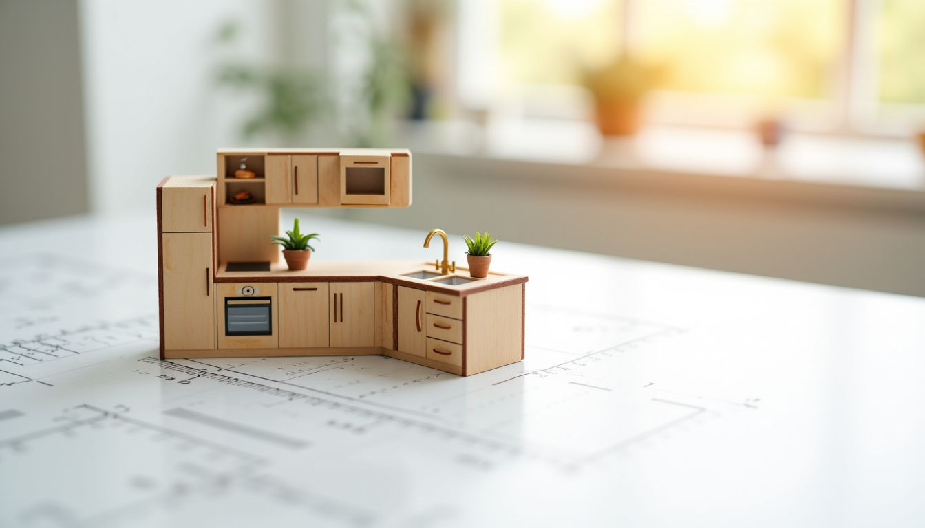 Écran de conception 3D montrant un plan de cuisine personnalisé réalisé chez Ixina