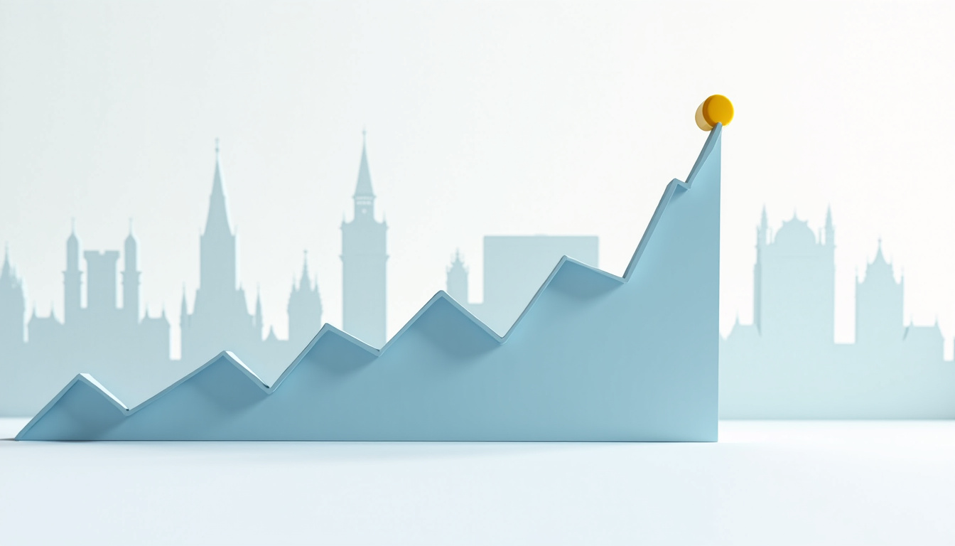 Représentation graphique des rendements de SCPI belges avec des bâtiments stylisés en arrière-plan