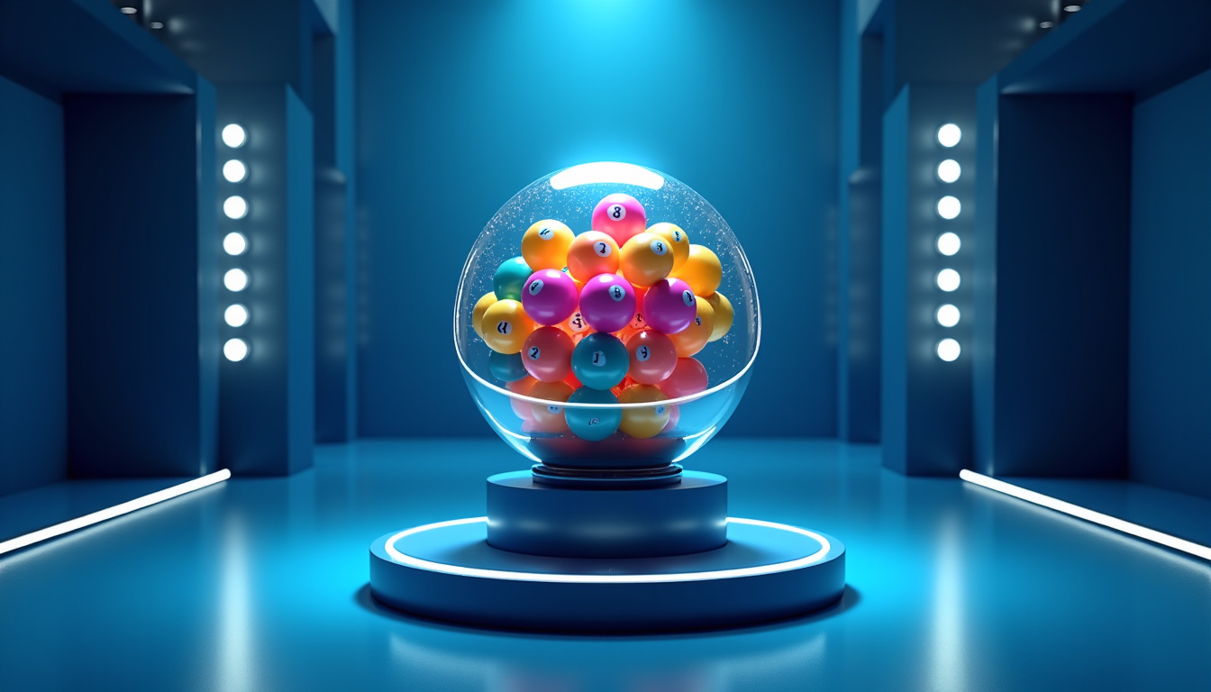 Salle de tirage officielle de la Française des Jeux avec boules en mouvement